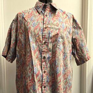 Cooke Street Honolulu Hawaiian Shirt Size XL Floral Button Up Red Aloha